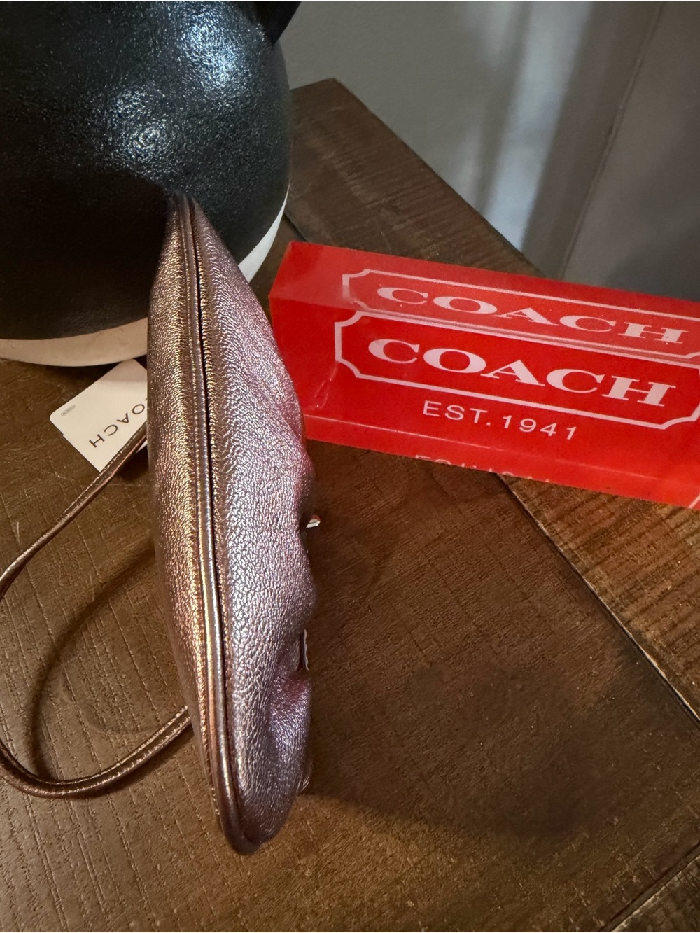 Coach Metallic Pink Wristlet (NWT) - Picture 4 of 10
